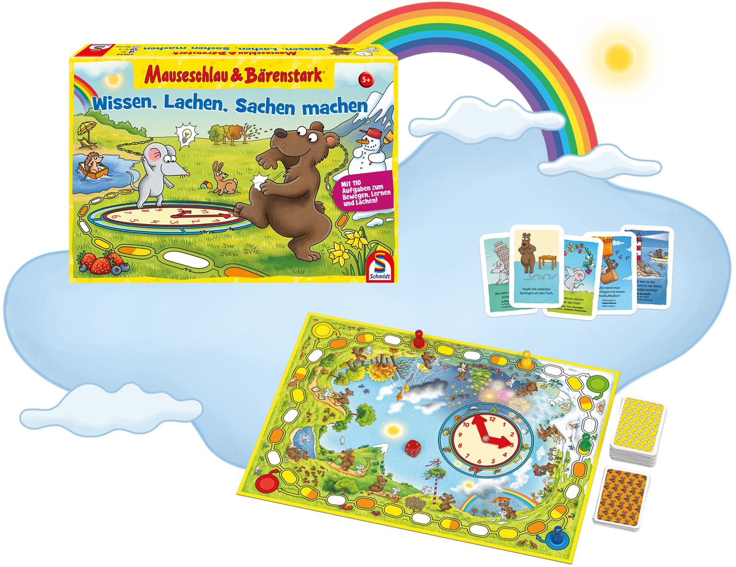 Alle Elemente des Spieles Wissen Lachen Sachen machen